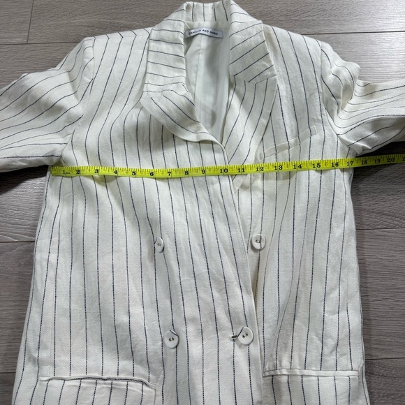 Camilla and Marc Nantucket Linen White Striped Blazer - Picture 12 of 12